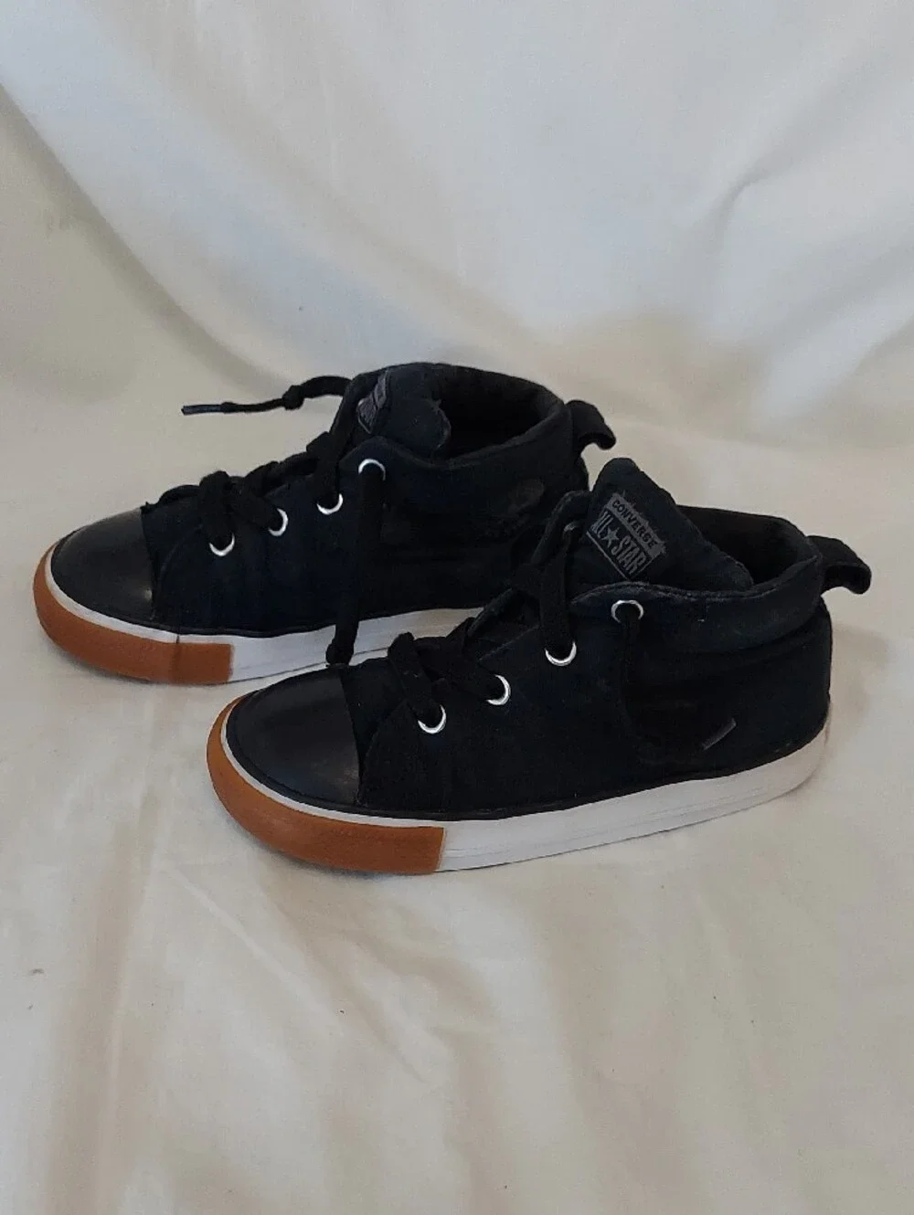 Converse Chuck Taylor All Star Street Mid Kids Shoes Black/Black/White size 10
